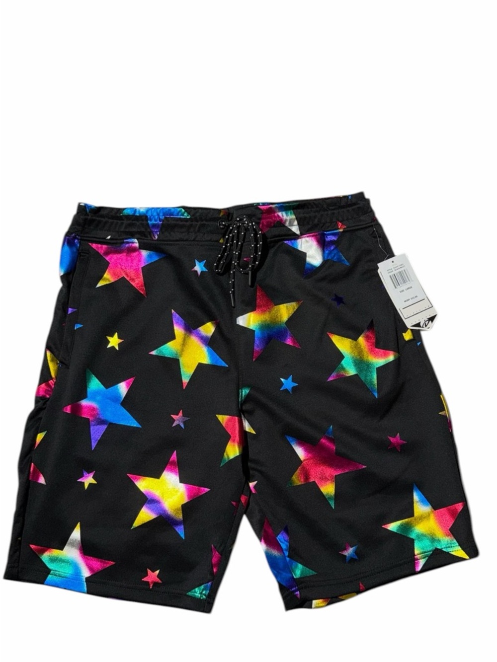 NWT Drill Clothing Rainbow Star Swim Trunks Men’s Large Festival Beach Vacation